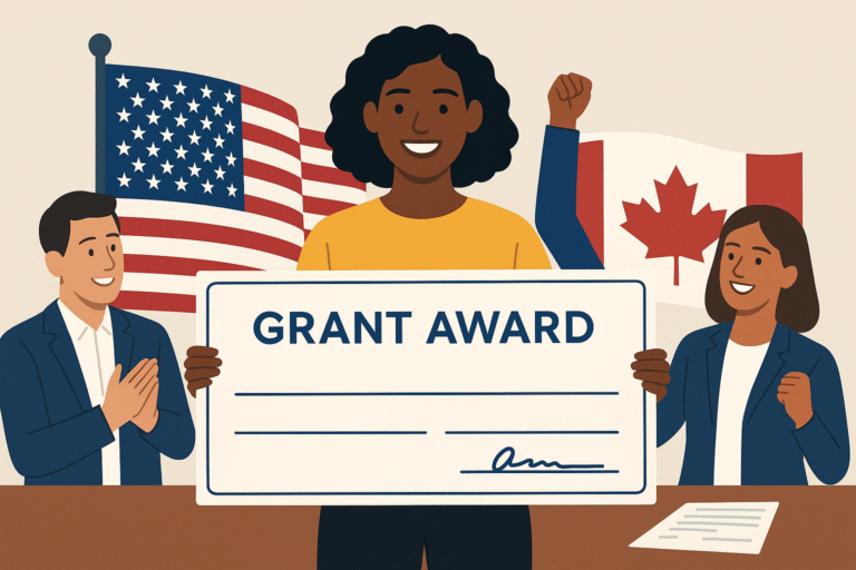 small business grants (free money) USA and Canada — entrepreneurs receiving funding support