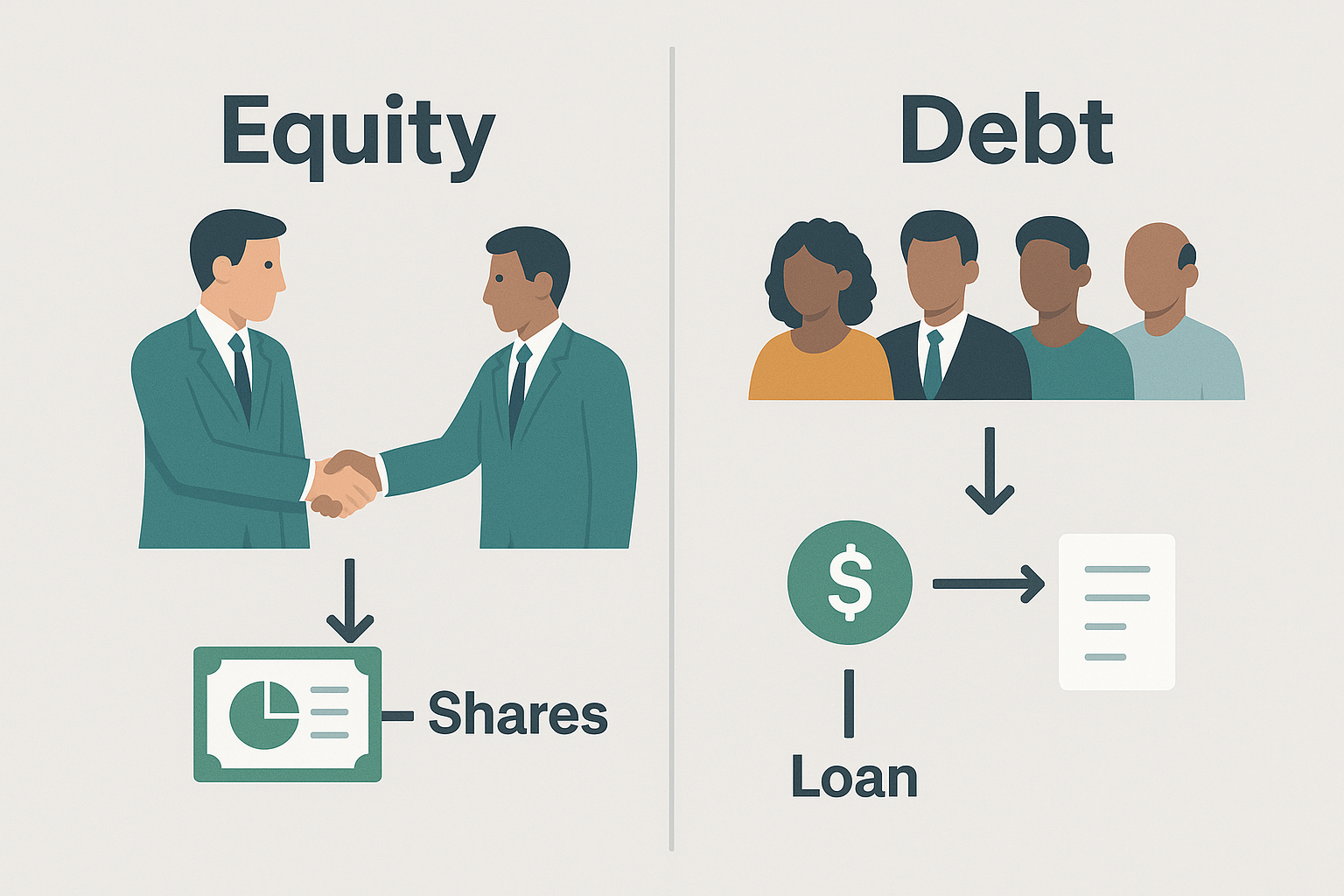 equity vs debt crowdfunding — comparing ownership-based and loan-based models