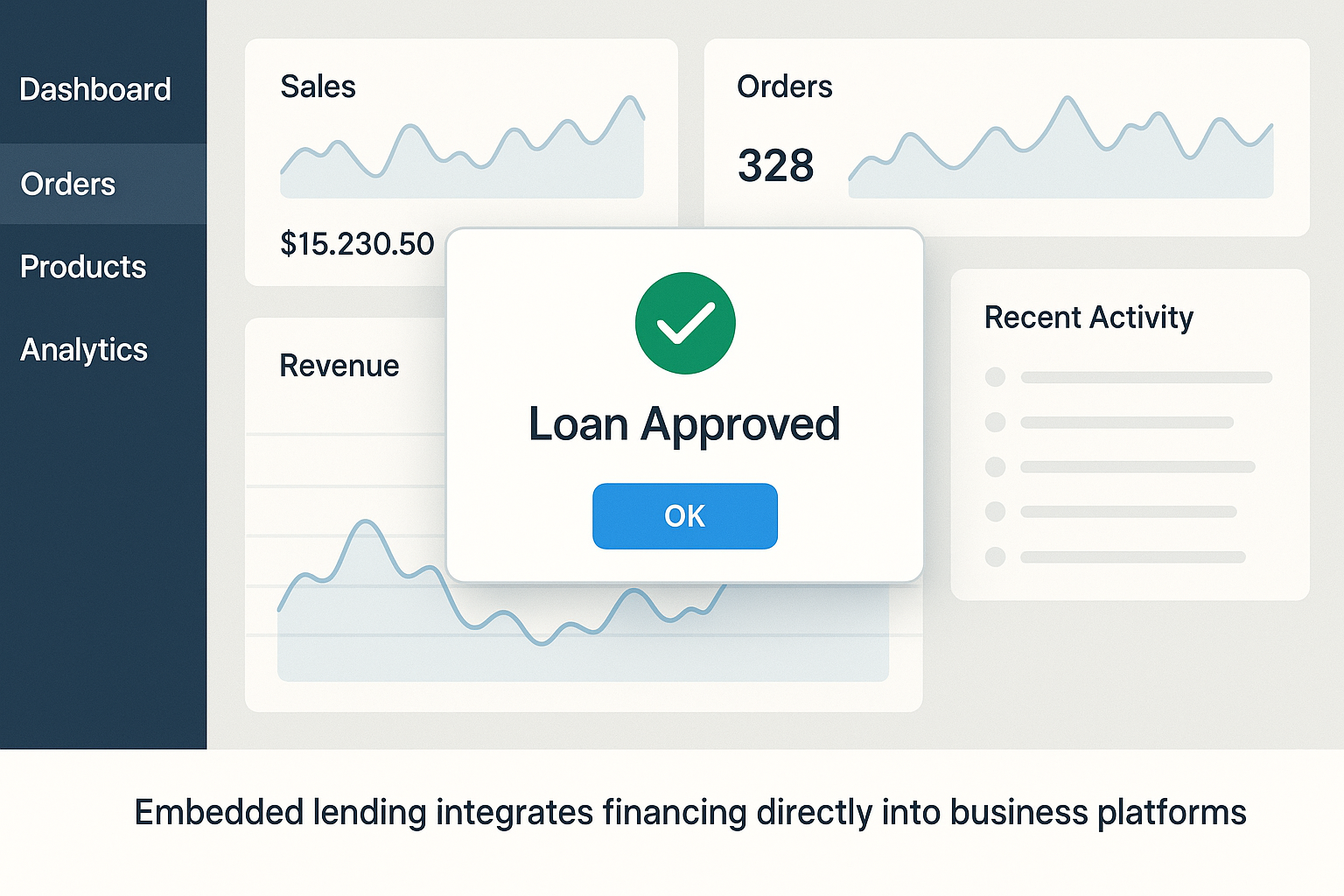 embedded finance for businesses — platform offering instant loan approval