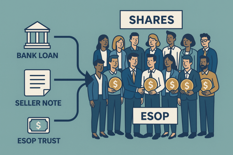 ESOP financing — leveraged employee ownership transition structure